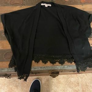 Cropped Short Sleeve Sweater Cardigan